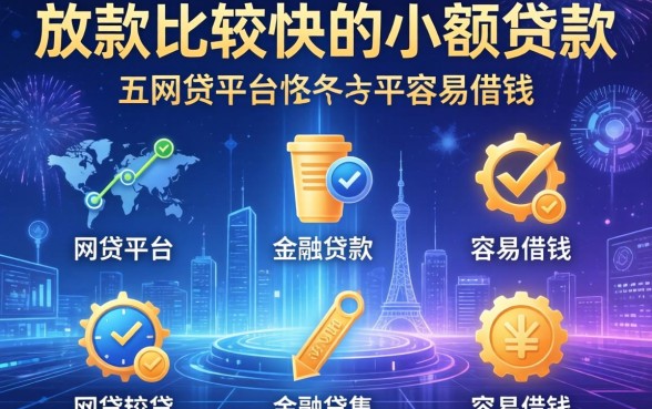 放款比较快的小额贷款，介绍五个网贷平台容易借钱