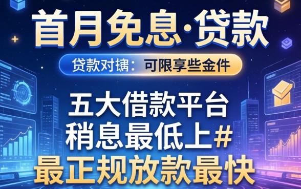 首月免息的贷款有哪些，五大借款平台利息最低最正规放款最快