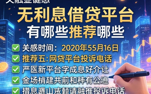 无利息借钱平台有哪些，推荐五个网贷平台投诉电话