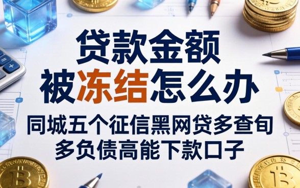 贷款金额被冻结怎么办，同城五个征信黑网贷多查询多负债高能下款的口子