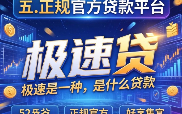 极速贷是一种什么贷款，总结五个正规官方贷款平台