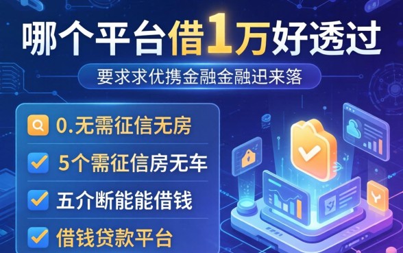 哪个平台借1万好通过，介绍五个无需征信无房无车能借钱的贷款平台