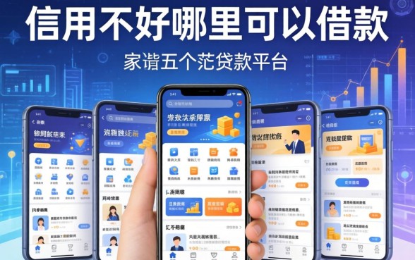 信用不好哪里可以借款，总结五个手机贷款平台
