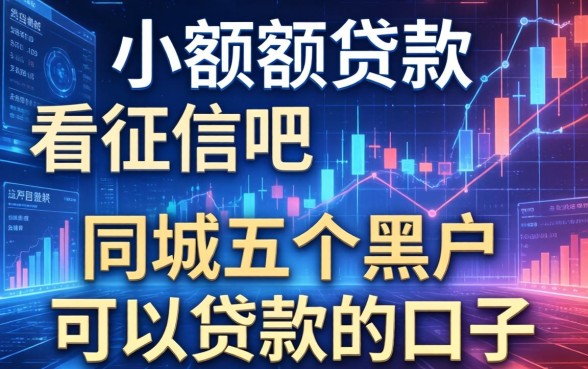 小额度贷款不看征信吧，同城五个黑户可以贷款的口子