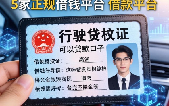 用行驶证可以贷款口子，阐述5家正规的借钱平台