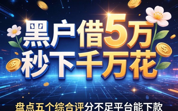 黑户借5万秒下千万花，盘点五个综合评分不足平台能下款
