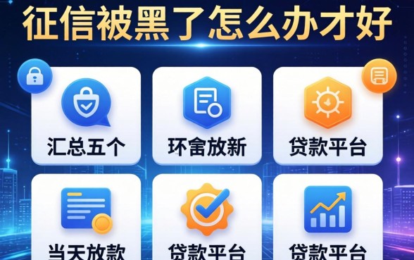征信被黑了怎么办才好，汇总五个当天放款的贷款平台