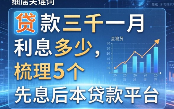 贷款三千一月利息多少，梳理5个先息后本贷款平台