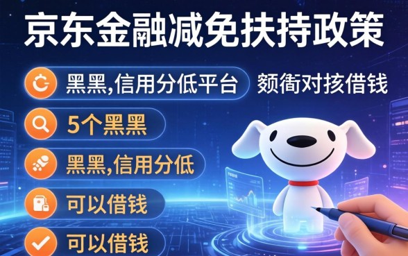 京东金融减免扶持政策，归纳5个黑户,信用分低平台可以借钱