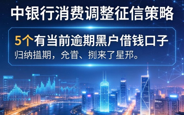 中银消费调整征信策略，归纳5个有当前逾期黑户借钱口子