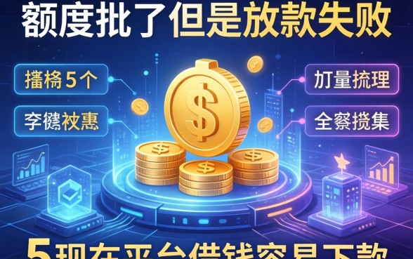 额度批了但是放款失败，梳理5个现在平台借钱容易下款