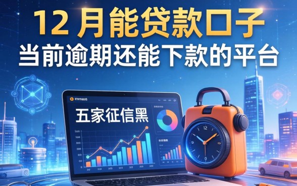 12月份能贷款的口子，解答五家征信黑有当前逾期还能下款的平台