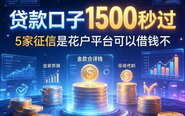 贷款口子1500秒过，阐述5家征信是花户平台可以借钱不