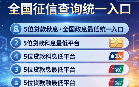 全国征信查询统一入口，阐述5家贷款利息最低的平台