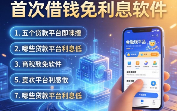 首次借钱免利息的软件，介绍五个哪些贷款平台利息低