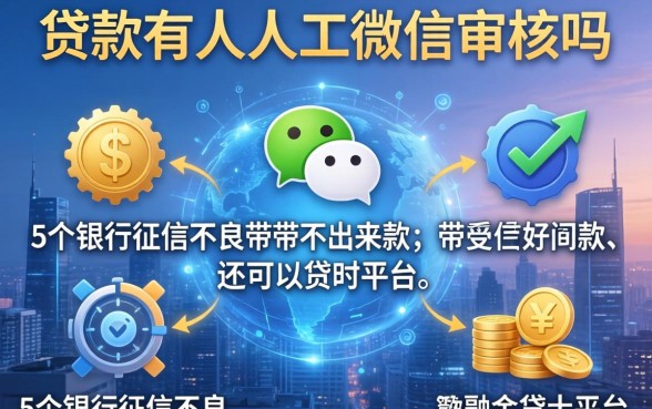 贷款有人工微信审核吗，例举5个银行征信不良带不出来款还可以贷的平台