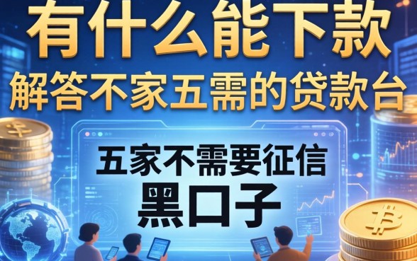 有什么能下款的黑口子，解答五家不需要征信的贷款平台