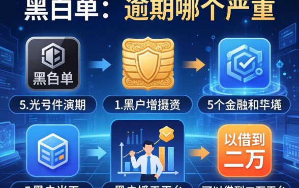 黑名单和逾期哪个严重，例举5个黑户当天可以借到二万的平台