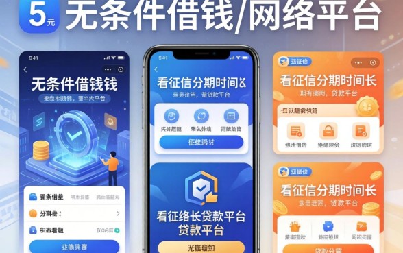 无条件借钱的网络平台，例举5个不看征信分期时间长的贷款平台