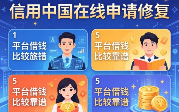 信用中国在线申请修复，例举5个平台借钱比较靠谱