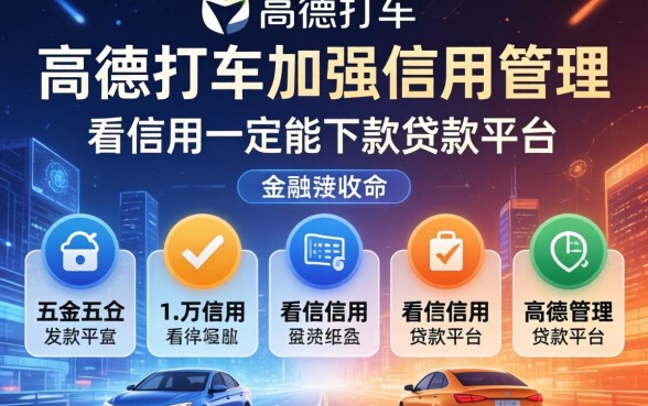高德打车加强信用管理，介绍五个不看信用一定能下款的贷款平台