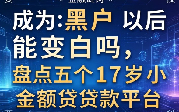成为黑户以后能变白吗，盘点五个17岁小额贷款平台