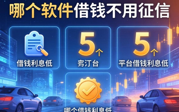 哪个软件借钱不用征信，归纳5个平台借钱利息低