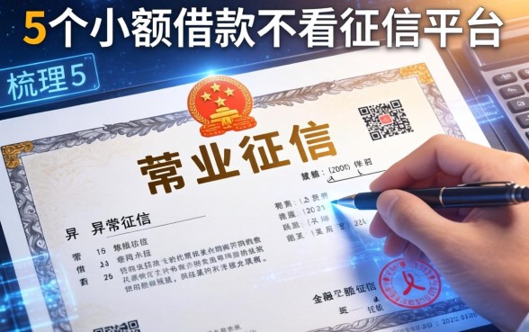 营业执照异常上征信不，梳理5个小额借款不看征信的平台