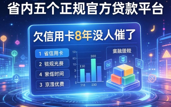 欠信用卡8年没人催了，省内五个正规官方贷款平台