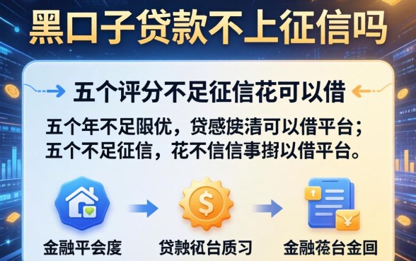 黑口子贷款不上征信吗，介绍五个评分不足征信花可以借的平台