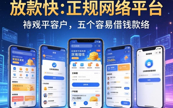 放款快的正规网络平台，总结五个容易借钱软件