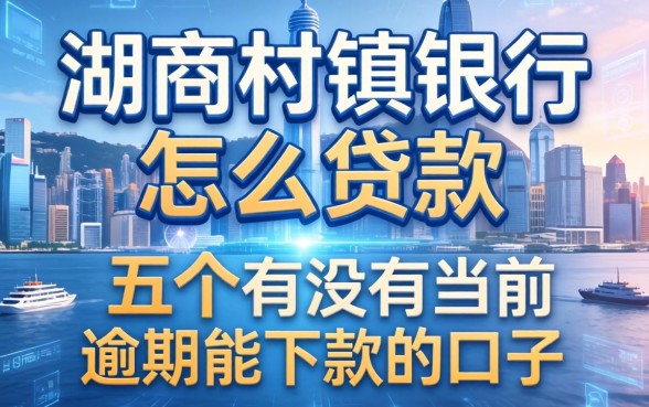 湖商村镇银行怎么贷款，推荐五个有没有当前逾期能下款的口子
