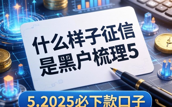 什么样子的征信是黑户，梳理5个2025必下款的口子
