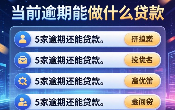 当前逾期能做什么贷款，阐述5家逾期还能贷款的平台