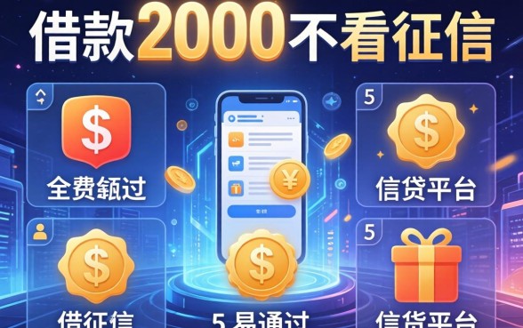 借款2000不看征信，归纳5个易通过的信货平台