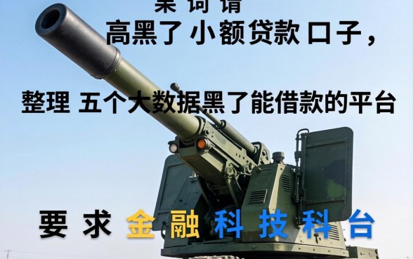 高炮黑了小额贷款口子，整理五个大数据黑了能借款的平台