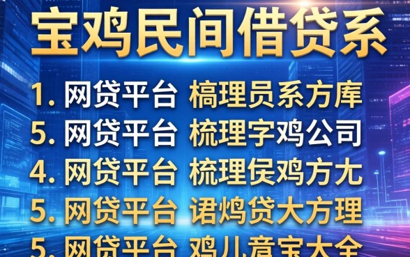 宝鸡民间借贷联系方式，梳理5个网贷平台名字大全列表