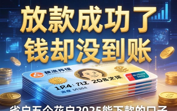 放款成功了钱却没到账，省内五个花户2025能下款的口子