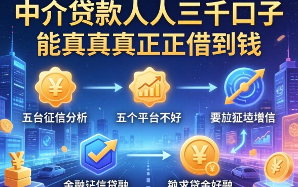 中介贷款人人三千口子，分析五个平台征信不好能真真正正借到钱