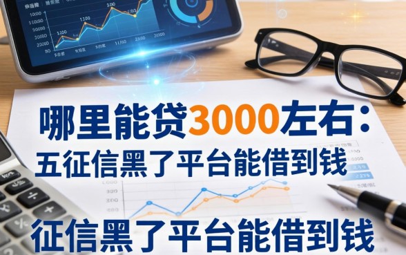 哪里能贷3000左右，整理五个征信黑了平台能借到钱