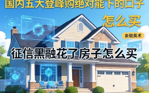 征信黑花了房子怎么买，国内五大登峰购绝对能下的口子
