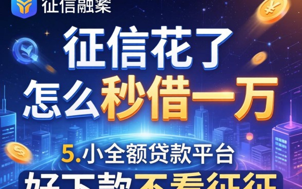 征信花了怎么秒借一万，例举5个小额贷款平台好下款不看征信
