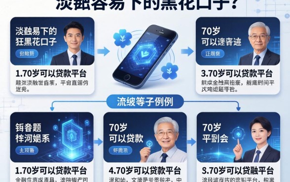 比较容易下的黑花口子，例举5个70岁可以贷款的平台