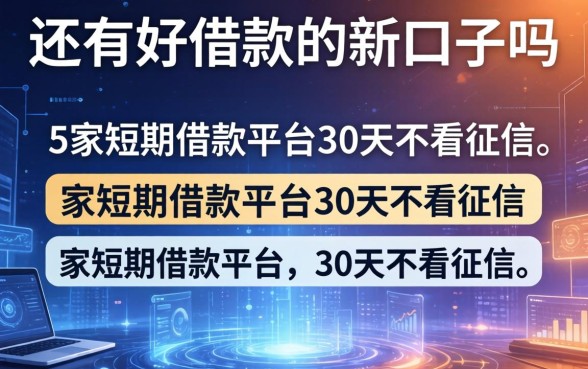 还有好借款的新口子吗，阐述5家短期借款平台30天不看征信