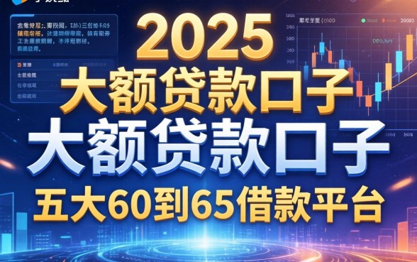 2025大额贷款口子，五大60到65借款平台
