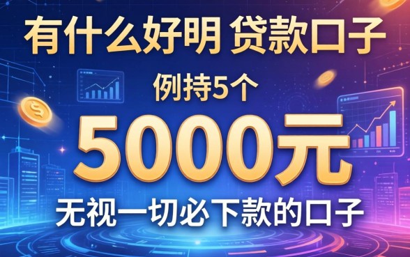 有什么好用的贷款口子，例举5个5000元无视一切必下款的口子