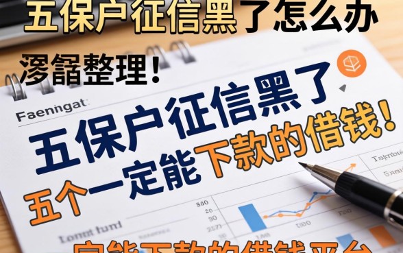 五保户征信黑了怎么办，整理五个一定能下款的借钱平台