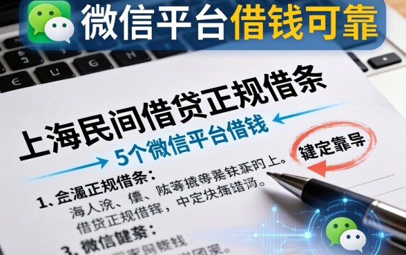 上海民间借贷正规借条，整合5个微信平台借钱可靠