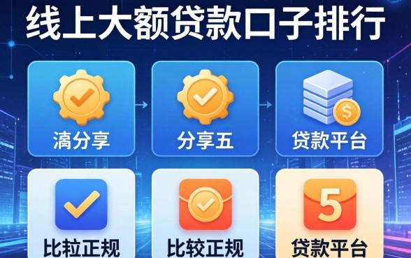 线上大额贷款口子排行，分享五个比较正规的贷款平台