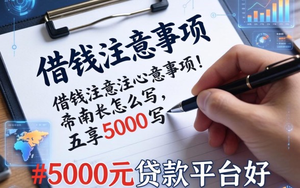 借钱的注意事项怎么写，分享五个5000元贷款平台好